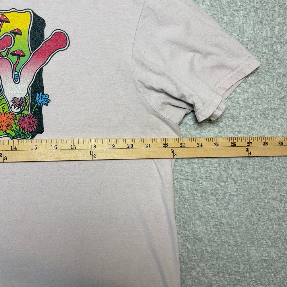 MTV Mens T-Shirt XL Light Pink Mushroom Psychedelic Graphic Music Television Tee - Picture 8 of 9